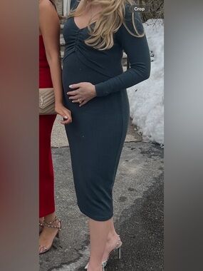 Carry Maternity Butter-Soft Midi Dress - Teal